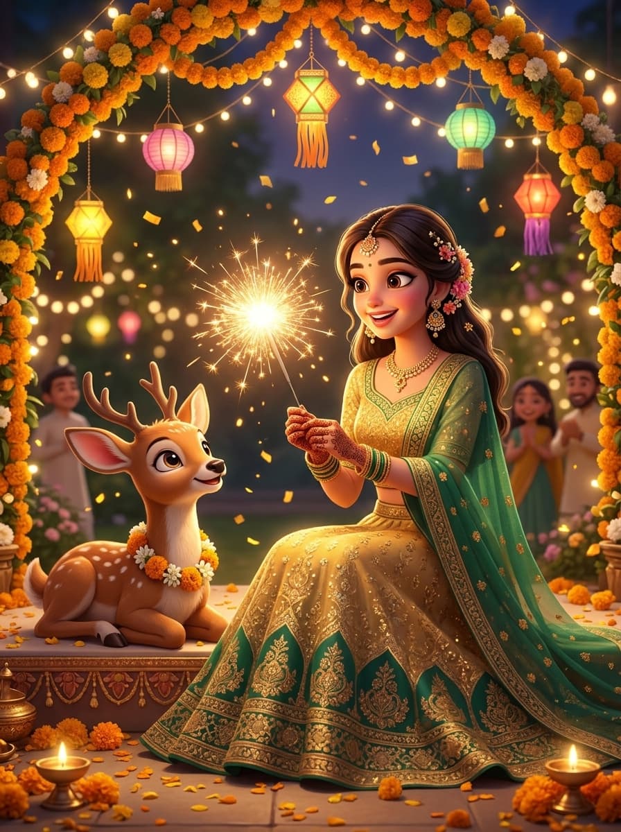 Birthday celebration with sparklers